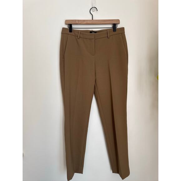 Theory Testra 2 Faded Wool Trouser Pants in Tan, Size 6